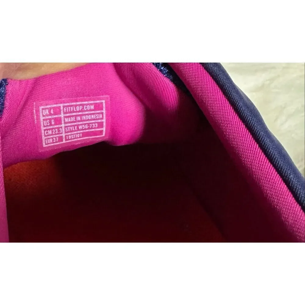 FITFLOP Blue & Pink Carita Lace-Up Sneakers Size 6 NEW